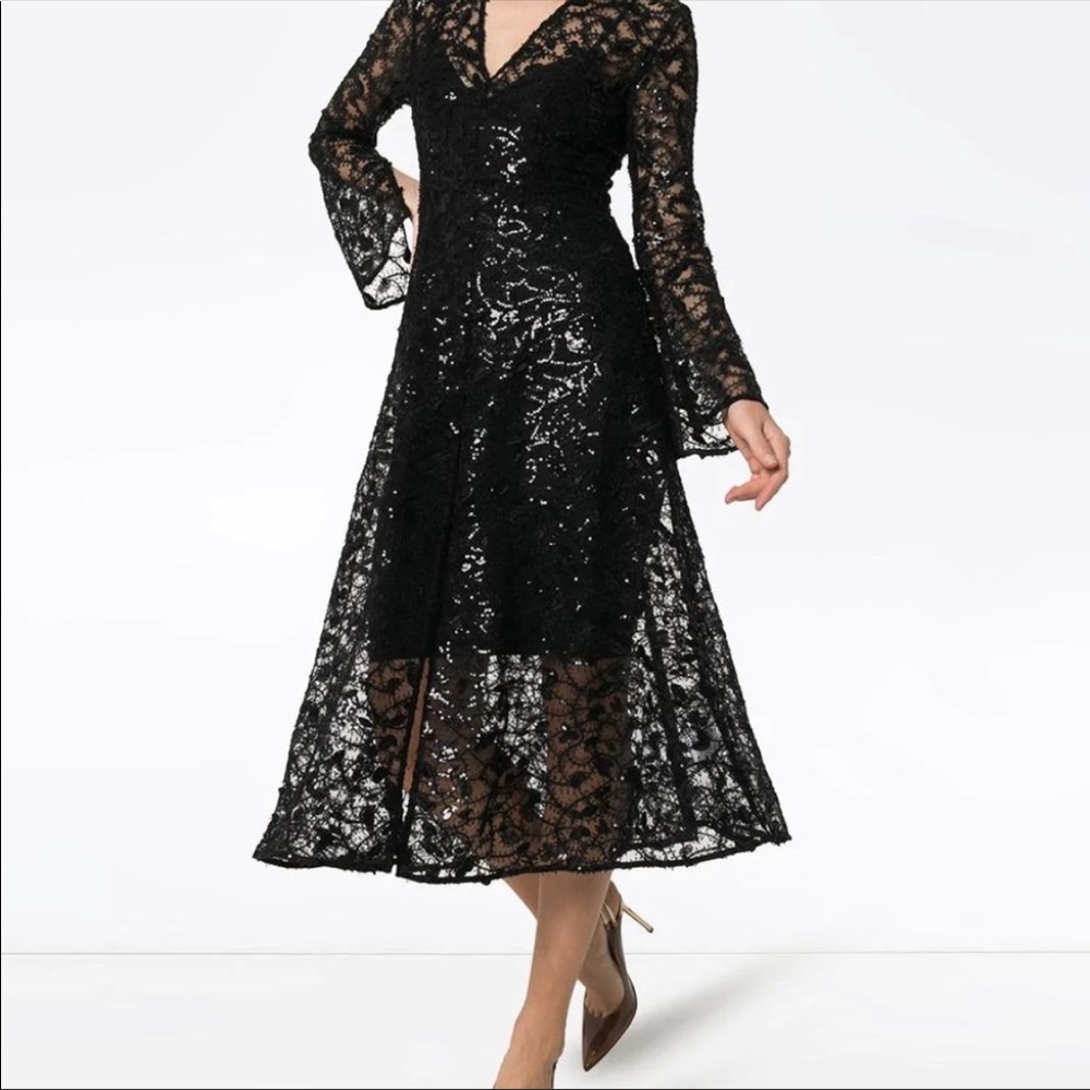 ROTATE Birger Christensen N.21 Beaded Lace A-Line Dress